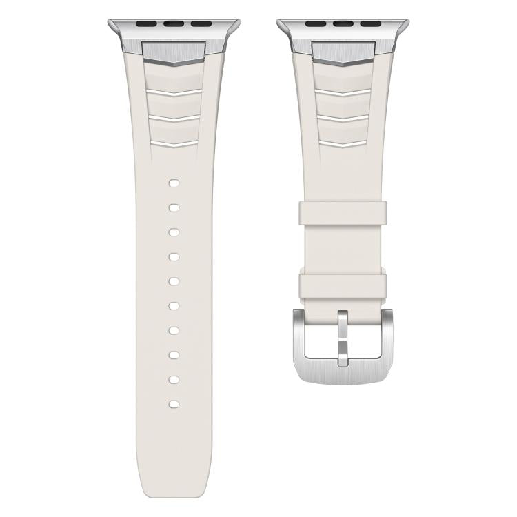 For Apple Watch Ultra / Ultra 2 49mm Stainless Steel Buckle Fluororubber Watch Band
