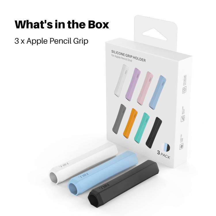 LC03-X 3pcs / Set Stylus Silicone Protective Grip Cover for Apple Pencil 2 / Pro / USB-C