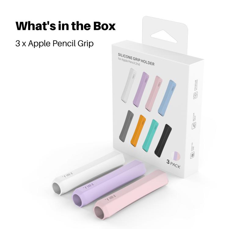 LC03-X 3pcs / Set Stylus Silicone Protective Grip Cover for Apple Pencil 2 / Pro / USB-C
