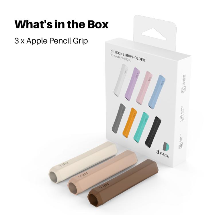 LC03-X 3pcs / Set Stylus Silicone Protective Grip Cover for Apple Pencil 2 / Pro / USB-C