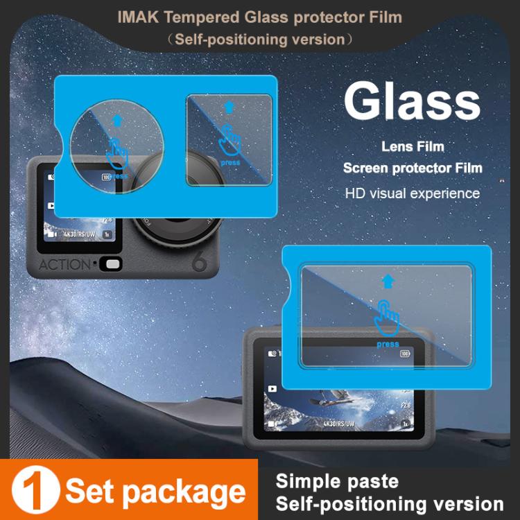 For DJI Osmo Action 6 imak Tempered Glass Film with Camera Lens Film, Self-positioning Version