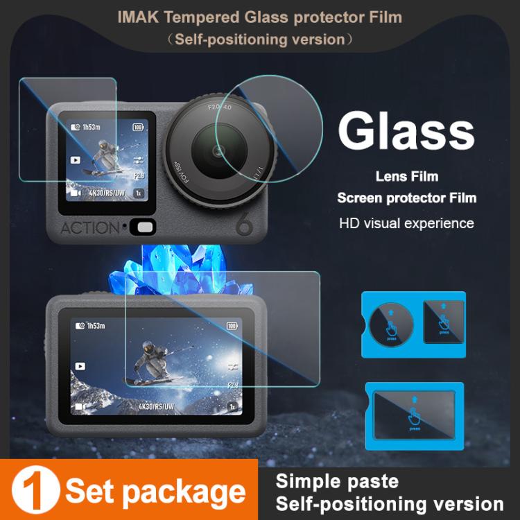 For DJI Osmo Action 6 imak Tempered Glass Film with Camera Lens Film, Self-positioning Version