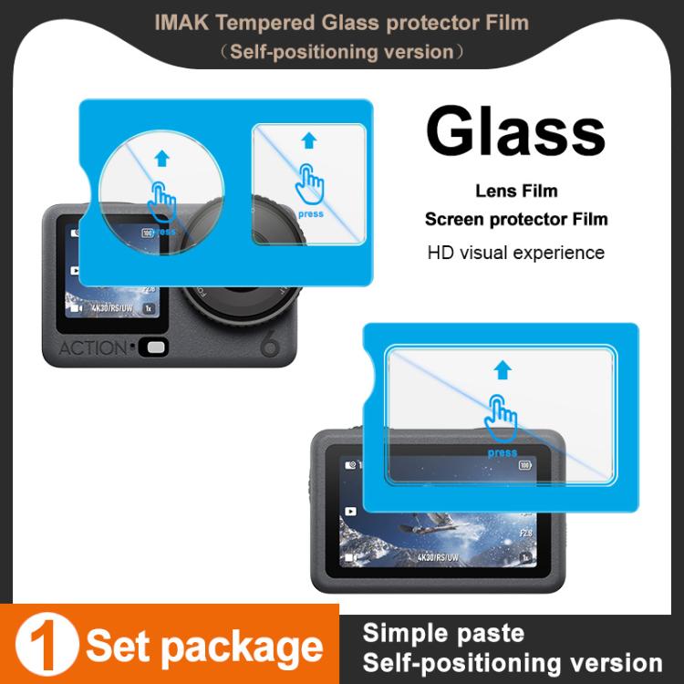 For DJI Osmo Action 6 imak Tempered Glass Film with Camera Lens Film, Self-positioning Version