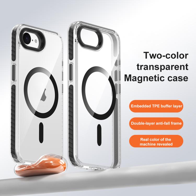 For iPhone 16e / 17e Airbag TPU + TPE+ PC Clear MagSafe Phone Case