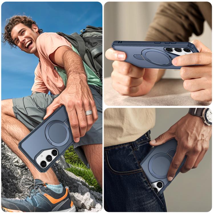 For Samsung Galaxy S24 5G / S25 5G Skin Feel Magnetic Holder MagSafe Phone Case