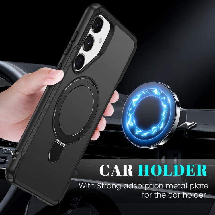 For Samsung Galaxy S24 5G / S25 5G Skin Feel Magnetic Holder MagSafe Phone Case