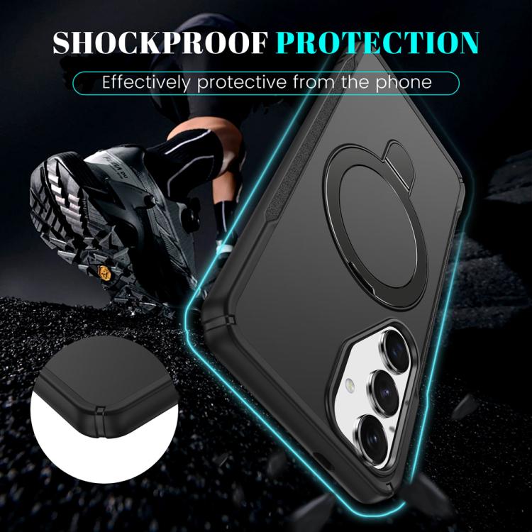 For Samsung Galaxy S24 5G / S25 5G Skin Feel Magnetic Holder MagSafe Phone Case