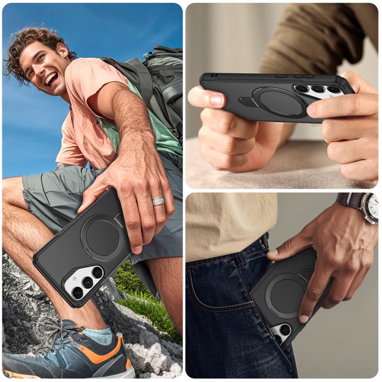 For Samsung Galaxy S24 5G / S25 5G Skin Feel Magnetic Holder MagSafe Phone Case