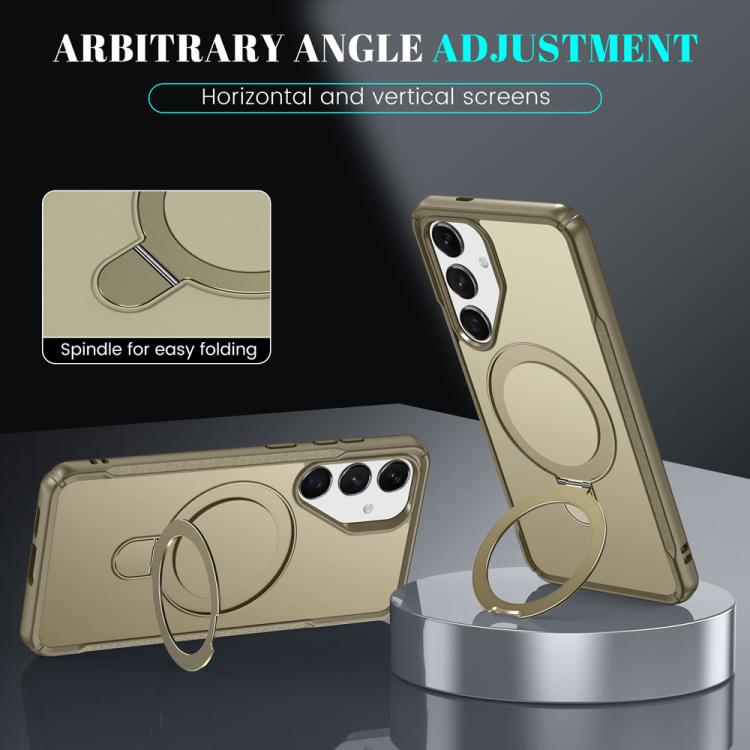 For Samsung Galaxy S24 5G / S25 5G Skin Feel Magnetic Holder MagSafe Phone Case