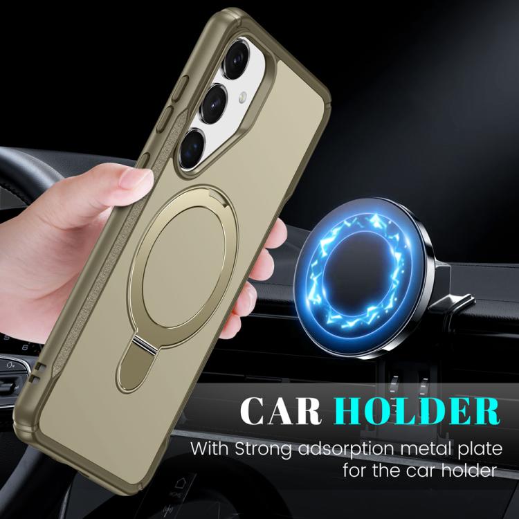 For Samsung Galaxy S24 5G / S25 5G Skin Feel Magnetic Holder MagSafe Phone Case