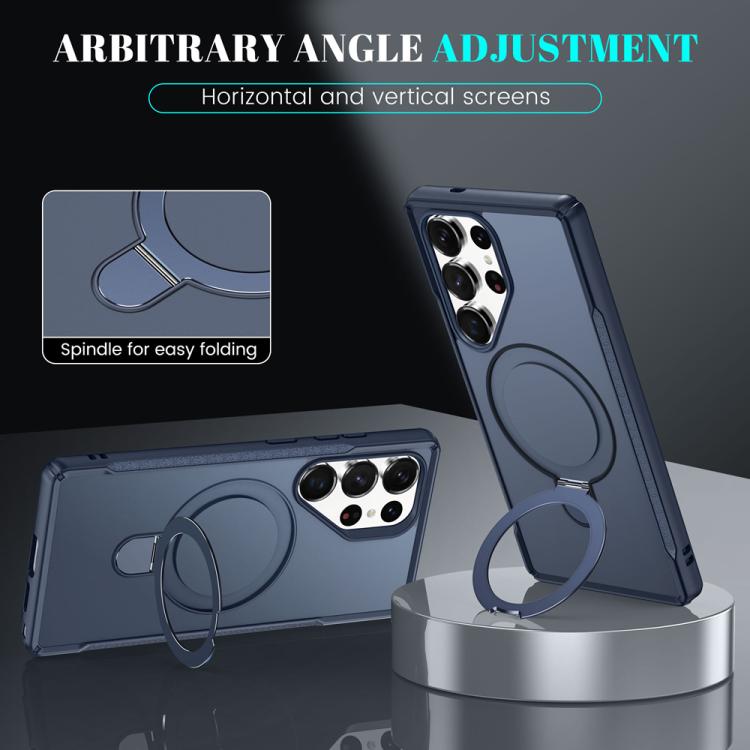 For Samsung Galaxy S25 Ultra 5G Skin Feel Magnetic Holder MagSafe Phone Case
