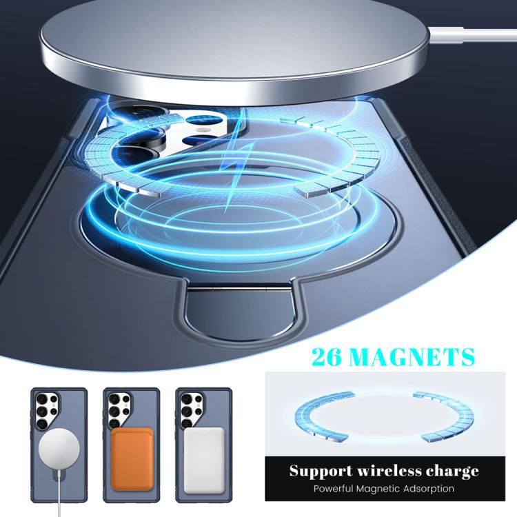 For Samsung Galaxy S25 Ultra 5G Skin Feel Magnetic Holder MagSafe Phone Case