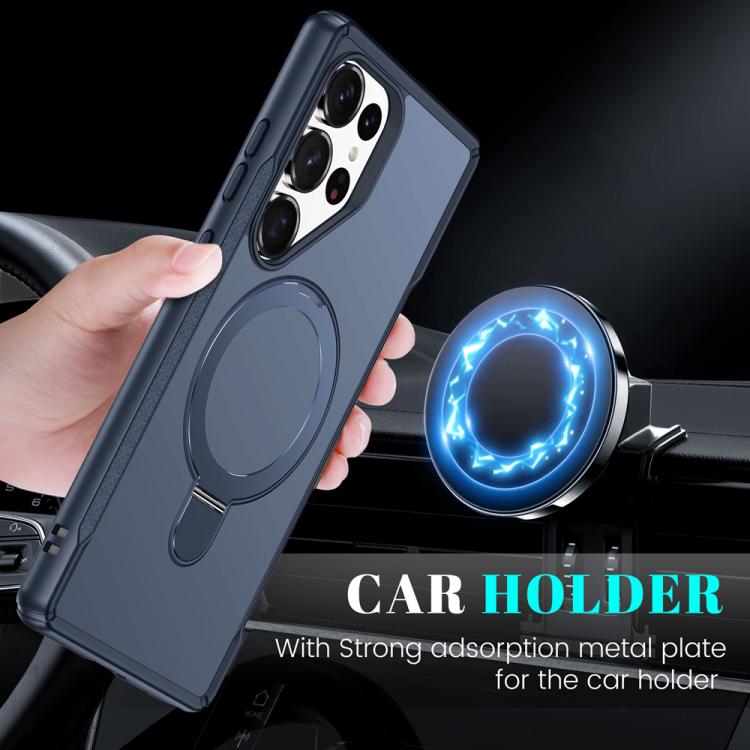 For Samsung Galaxy S25 Ultra 5G Skin Feel Magnetic Holder MagSafe Phone Case