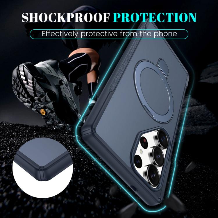 For Samsung Galaxy S25 Ultra 5G Skin Feel Magnetic Holder MagSafe Phone Case