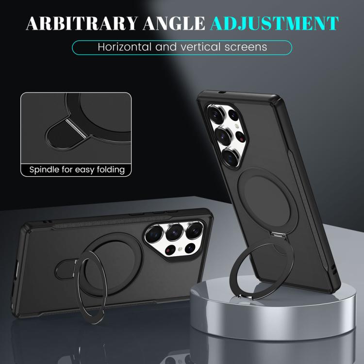 For Samsung Galaxy S25 Ultra 5G Skin Feel Magnetic Holder MagSafe Phone Case