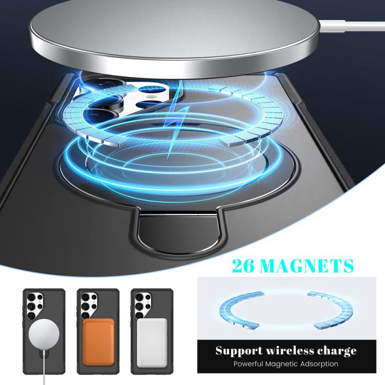 For Samsung Galaxy S25 Ultra 5G Skin Feel Magnetic Holder MagSafe Phone Case