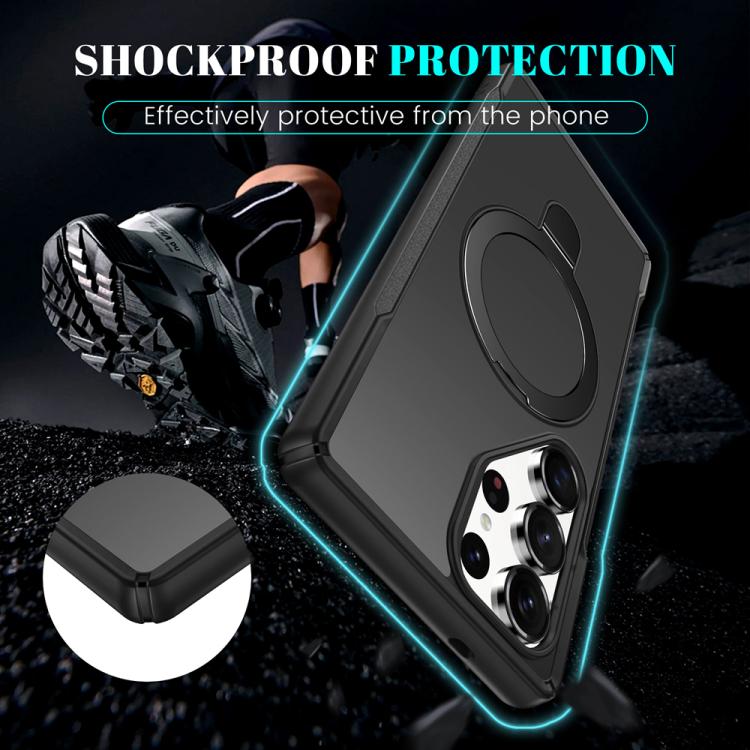For Samsung Galaxy S25 Ultra 5G Skin Feel Magnetic Holder MagSafe Phone Case