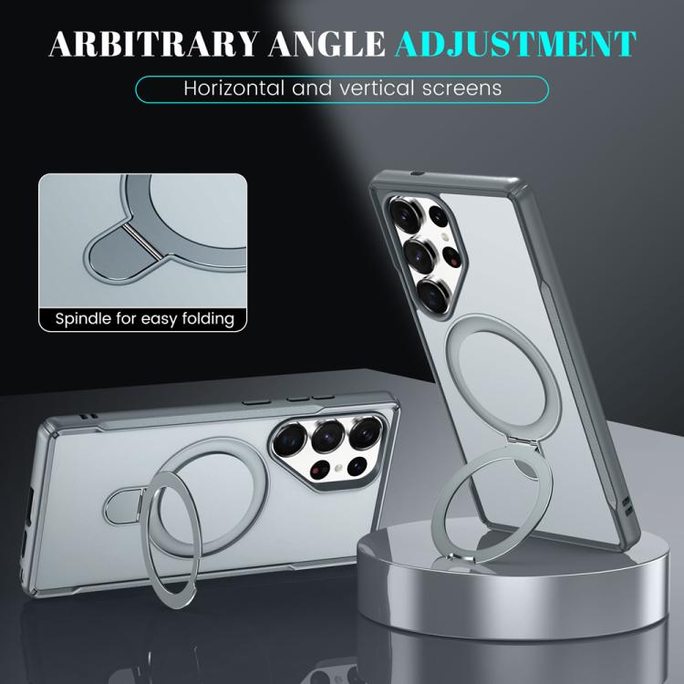 For Samsung Galaxy S25 Ultra 5G Skin Feel Magnetic Holder MagSafe Phone Case