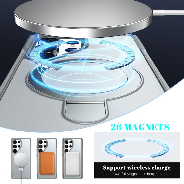 For Samsung Galaxy S25 Ultra 5G Skin Feel Magnetic Holder MagSafe Phone Case