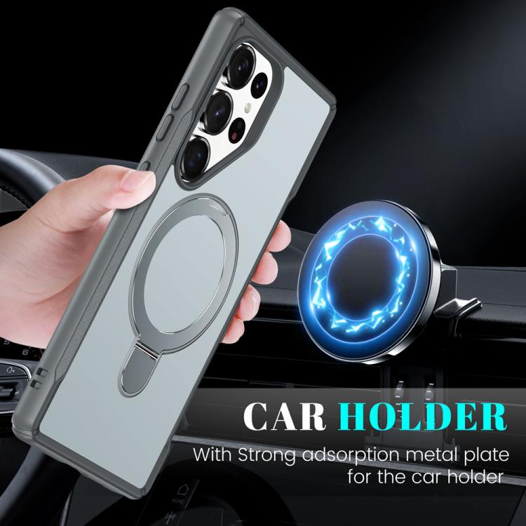 For Samsung Galaxy S25 Ultra 5G Skin Feel Magnetic Holder MagSafe Phone Case