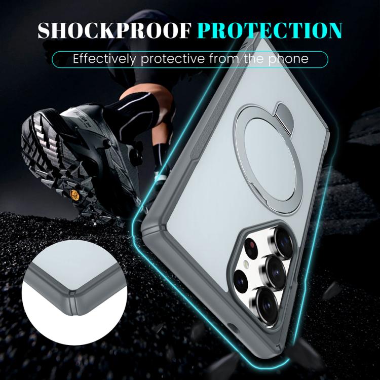 For Samsung Galaxy S25 Ultra 5G Skin Feel Magnetic Holder MagSafe Phone Case