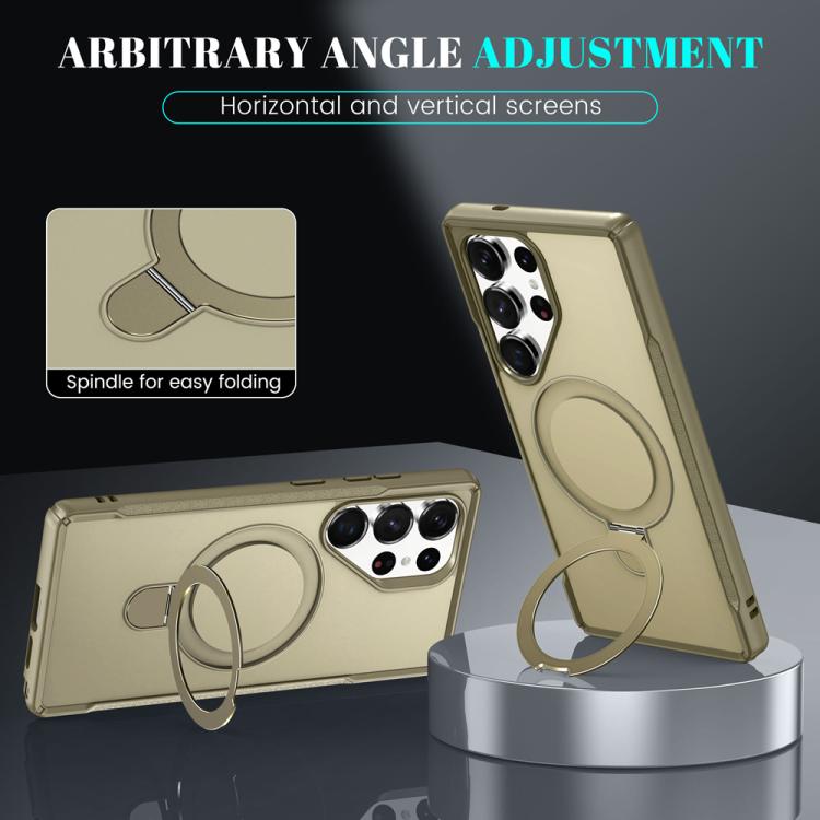 For Samsung Galaxy S25 Ultra 5G Skin Feel Magnetic Holder MagSafe Phone Case