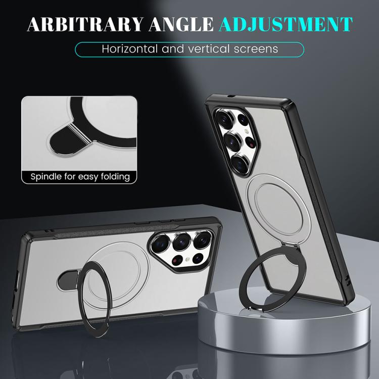 For Samsung Galaxy S25 Ultra 5G Skin Feel Magnetic Holder MagSafe Phone Case