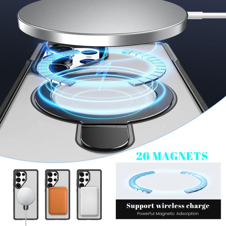 For Samsung Galaxy S25 Ultra 5G Skin Feel Magnetic Holder MagSafe Phone Case