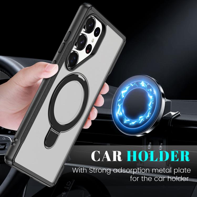 For Samsung Galaxy S25 Ultra 5G Skin Feel Magnetic Holder MagSafe Phone Case