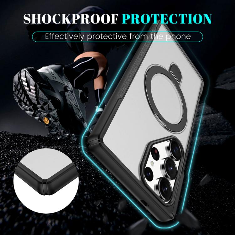 For Samsung Galaxy S25 Ultra 5G Skin Feel Magnetic Holder MagSafe Phone Case