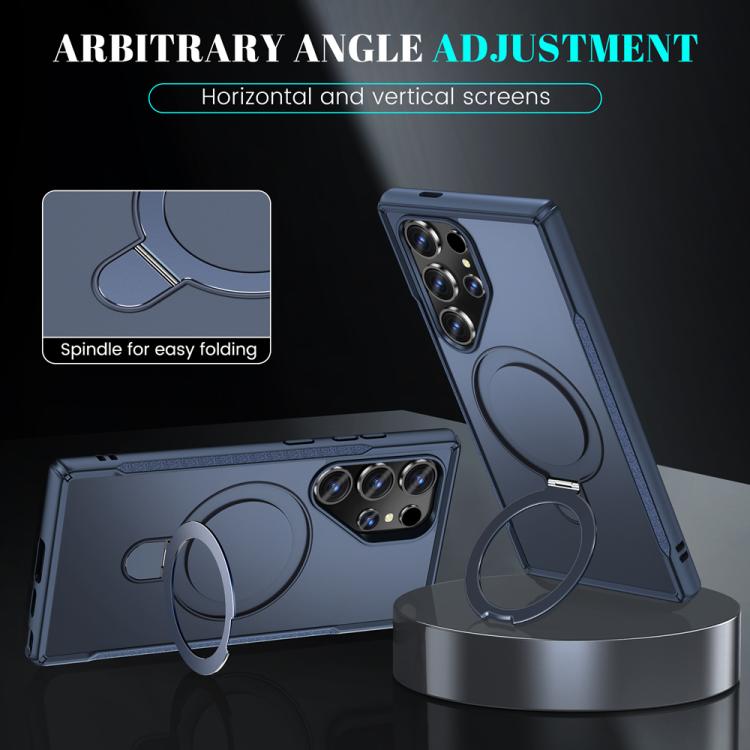For Samsung Galaxy S24 Ultra 5G Skin Feel Magnetic Holder MagSafe Phone Case