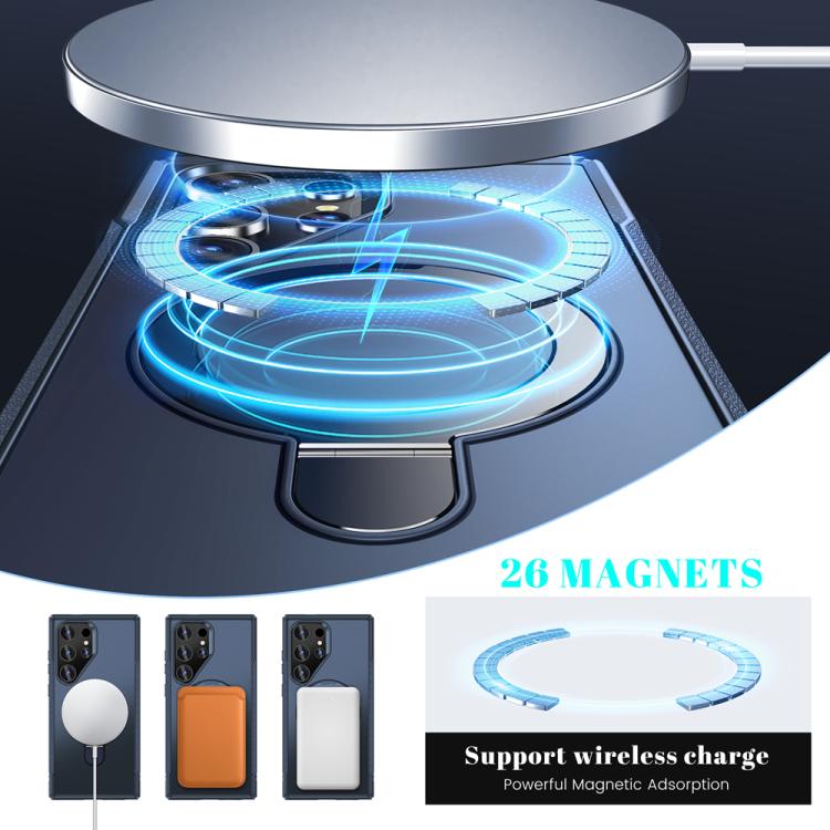 For Samsung Galaxy S24 Ultra 5G Skin Feel Magnetic Holder MagSafe Phone Case