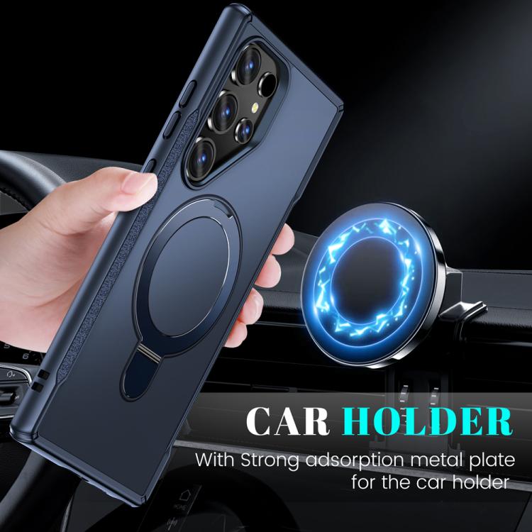 For Samsung Galaxy S24 Ultra 5G Skin Feel Magnetic Holder MagSafe Phone Case