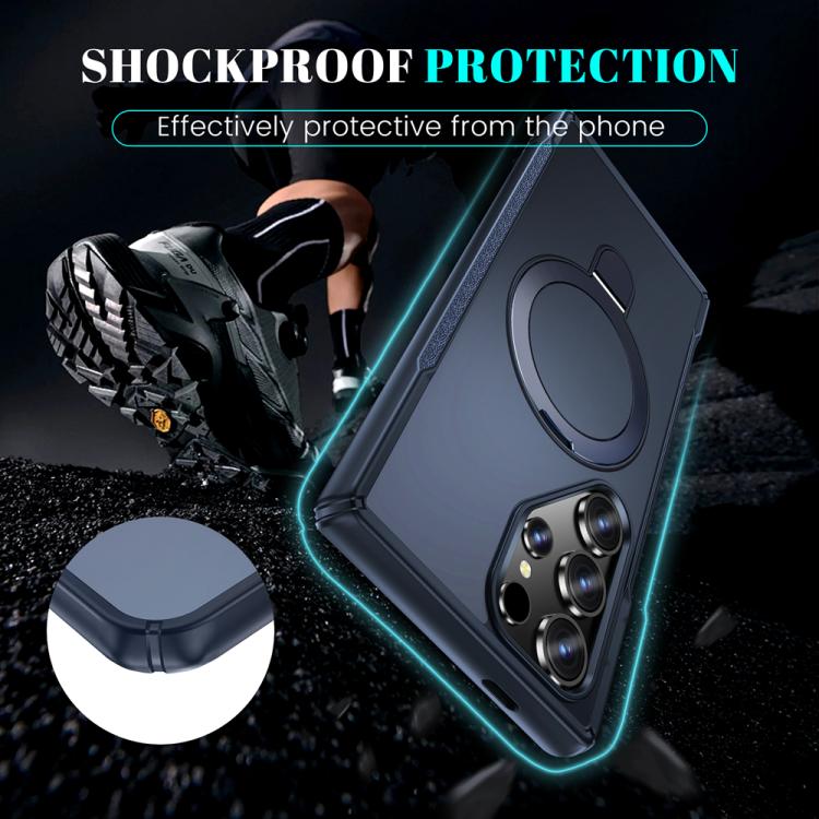For Samsung Galaxy S24 Ultra 5G Skin Feel Magnetic Holder MagSafe Phone Case