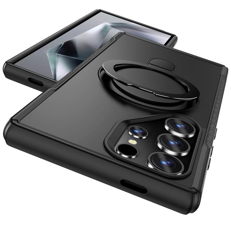 For Samsung Galaxy S24 Ultra 5G Skin Feel Magnetic Holder MagSafe Phone Case