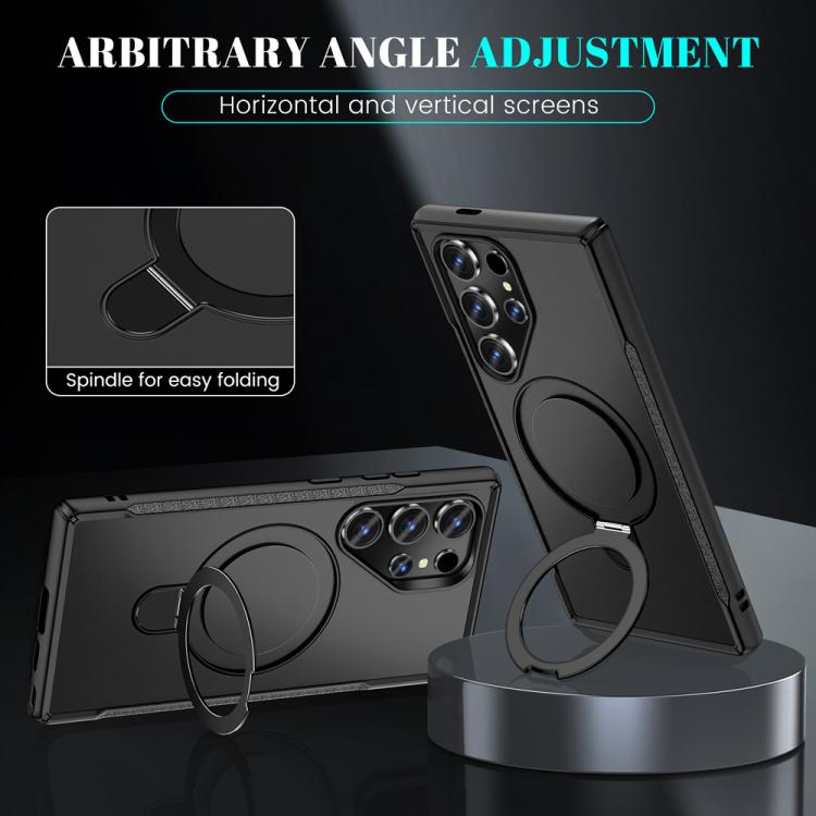 For Samsung Galaxy S24 Ultra 5G Skin Feel Magnetic Holder MagSafe Phone Case