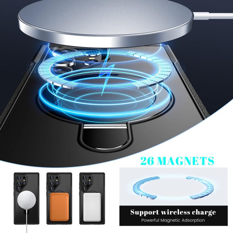 For Samsung Galaxy S24 Ultra 5G Skin Feel Magnetic Holder MagSafe Phone Case
