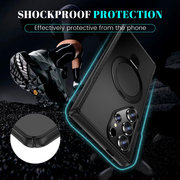 For Samsung Galaxy S24 Ultra 5G Skin Feel Magnetic Holder MagSafe Phone Case