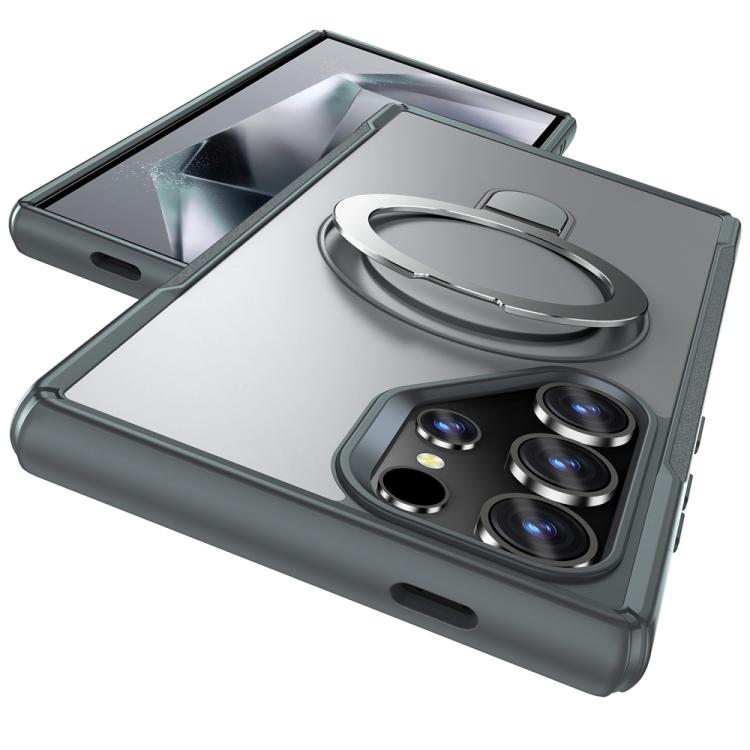 For Samsung Galaxy S24 Ultra 5G Skin Feel Magnetic Holder MagSafe Phone Case