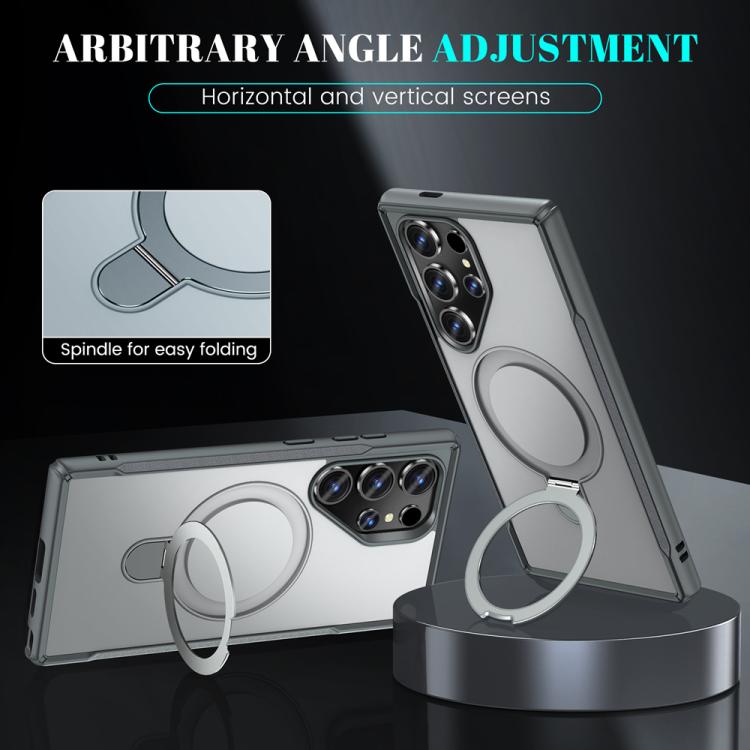 For Samsung Galaxy S24 Ultra 5G Skin Feel Magnetic Holder MagSafe Phone Case