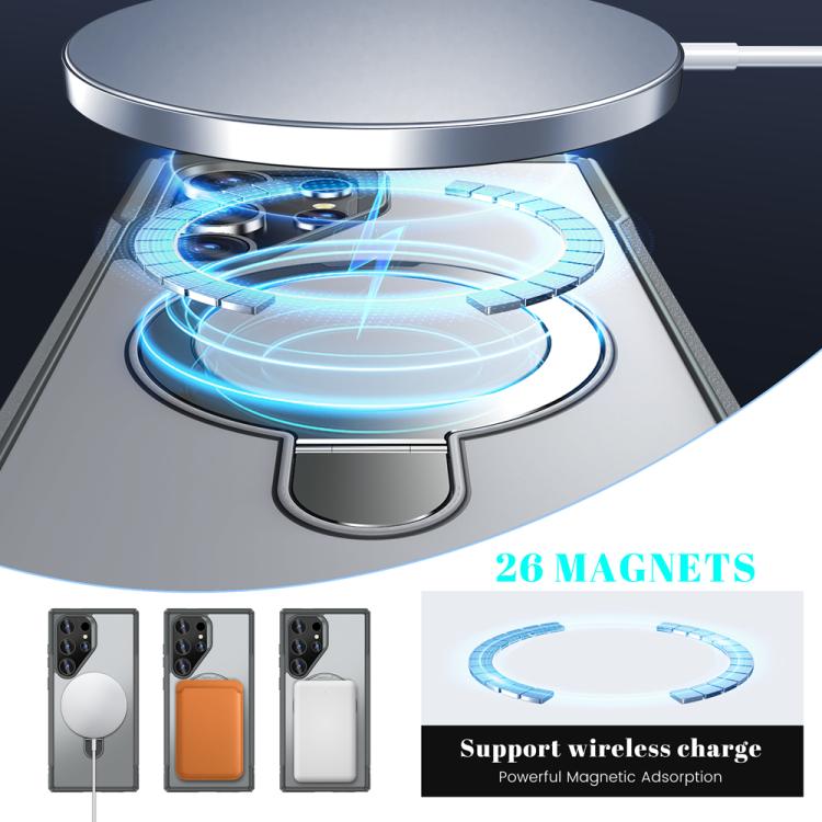 For Samsung Galaxy S24 Ultra 5G Skin Feel Magnetic Holder MagSafe Phone Case