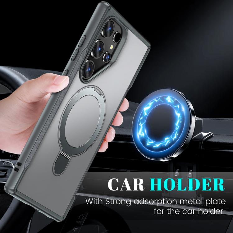 For Samsung Galaxy S24 Ultra 5G Skin Feel Magnetic Holder MagSafe Phone Case