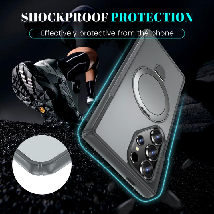 For Samsung Galaxy S24 Ultra 5G Skin Feel Magnetic Holder MagSafe Phone Case