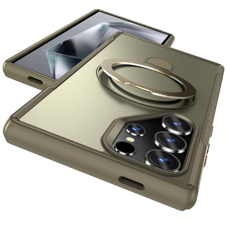For Samsung Galaxy S24 Ultra 5G Skin Feel Magnetic Holder MagSafe Phone Case