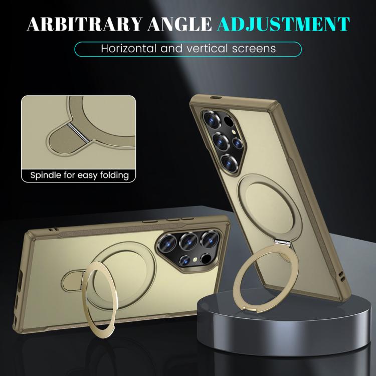 For Samsung Galaxy S24 Ultra 5G Skin Feel Magnetic Holder MagSafe Phone Case
