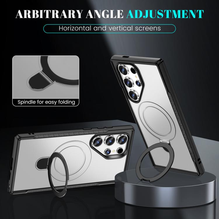For Samsung Galaxy S24 Ultra 5G Skin Feel Magnetic Holder MagSafe Phone Case
