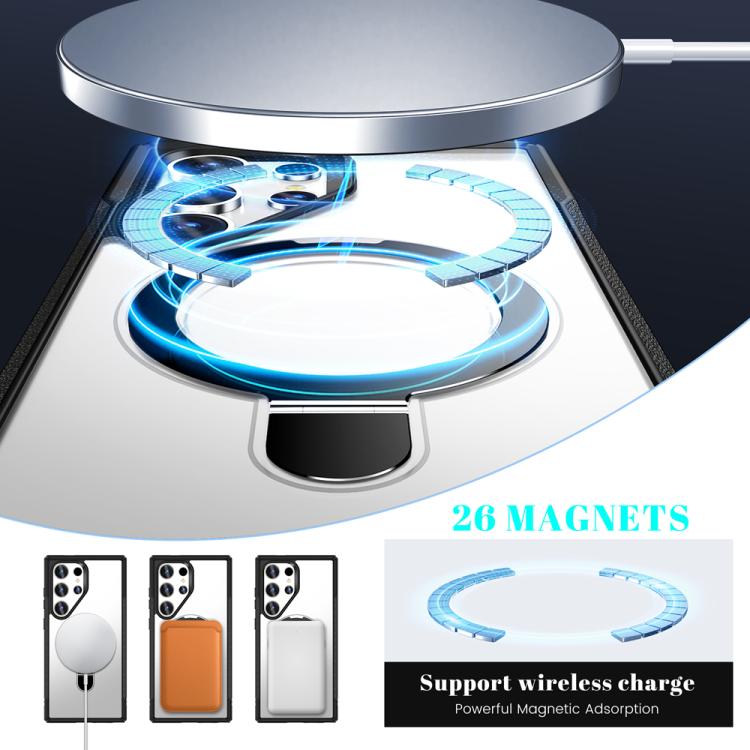 For Samsung Galaxy S24 Ultra 5G Skin Feel Magnetic Holder MagSafe Phone Case