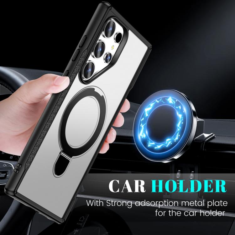 For Samsung Galaxy S24 Ultra 5G Skin Feel Magnetic Holder MagSafe Phone Case