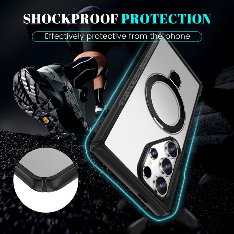 For Samsung Galaxy S24 Ultra 5G Skin Feel Magnetic Holder MagSafe Phone Case