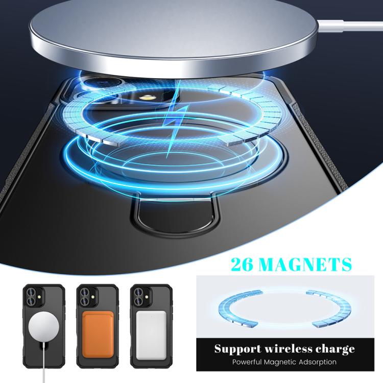 For iPhone 16 Plus Skin Feel Magnetic Holder MagSafe Phone Case
